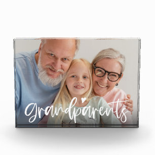 Bloc Photo Grand-parents Aimer Script Cadeau personnalisé