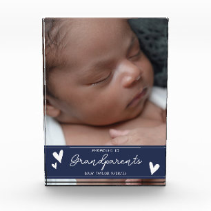 Bloc Photo Grand-parents promu Nouveau Baby Script Keepsaké