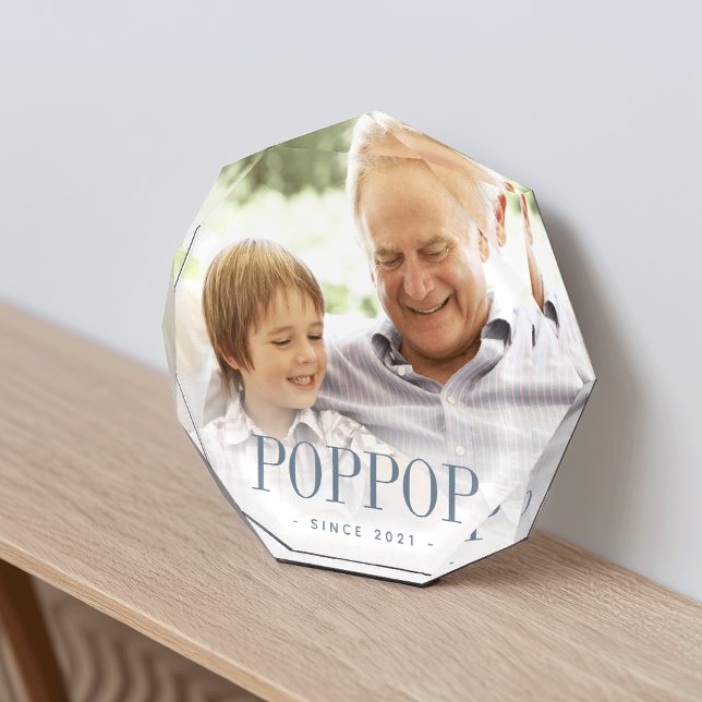 Bloc Photo Grand-père Poppop Année de création (Créateur téléchargé)