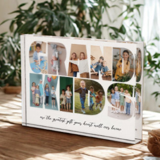 Bloc Photo Grandkids 9 Photo Collage, Cadeau pour grands-pare