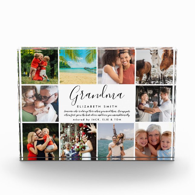 Bloc Photo Grandma Citation Script moderne 10 Photo Collage (Devant)