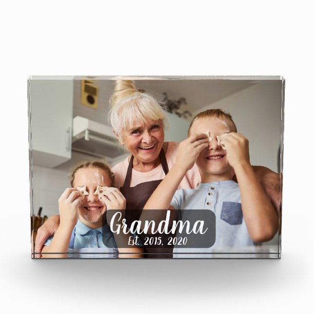 Bloc Photo Grandma Established White Script Photo (Devant)