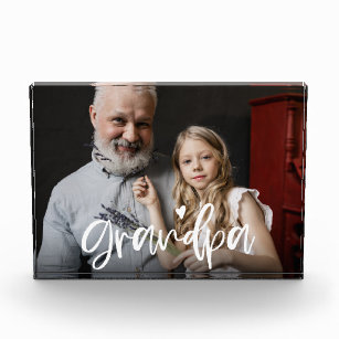 Bloc Photo Grandpa Love Script cadeau personnalisé
