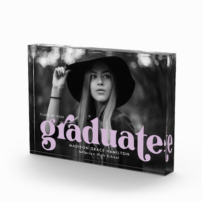 Bloc Photo Gras Lilac Typographie Graduation (Droite)