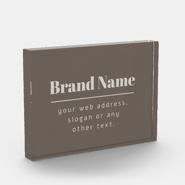 Bloc Photo Gras moderne foncé & clair Beige Marque ou Entrepr (Gauche)