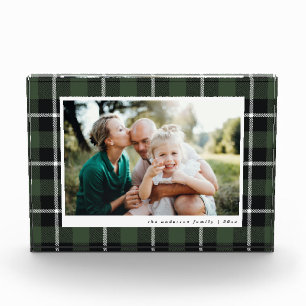 Bloc Photo Green moderne rustique chèque famille tartan photo