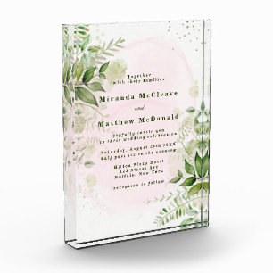 Bloc Photo Greenery Blush Pink Airy Keepsaké Mariage Inviter