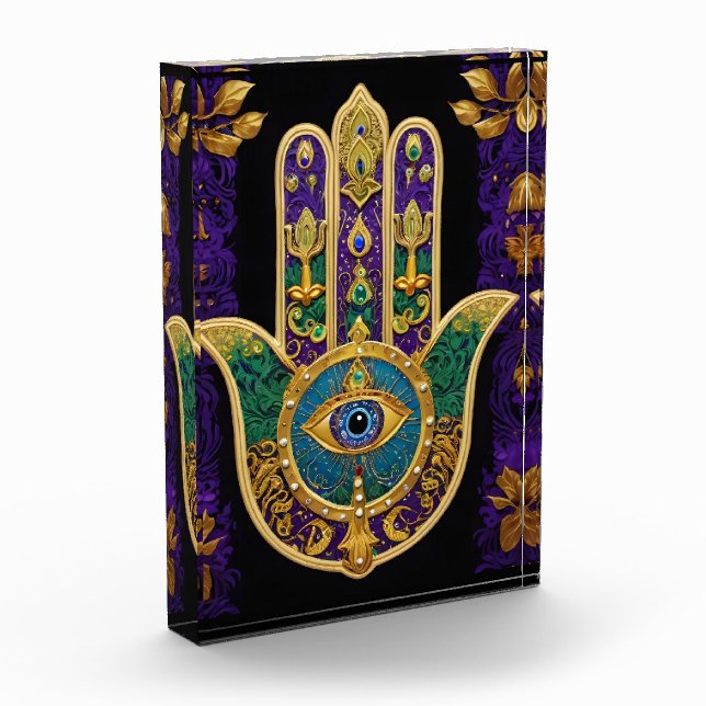 Bloc Photo Hamsa Troisième Œil Orné Or (Gauche)