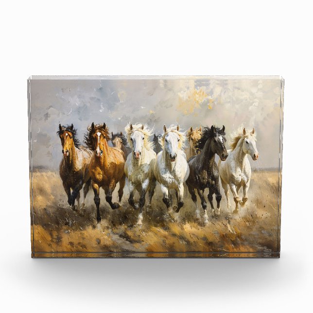 Bloc Photo Harde de Cheval Galloping Mustang Peinture (Devant)