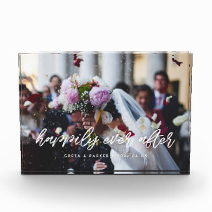 Bloc Photo Heureux à jamais superposition moderne de mariage