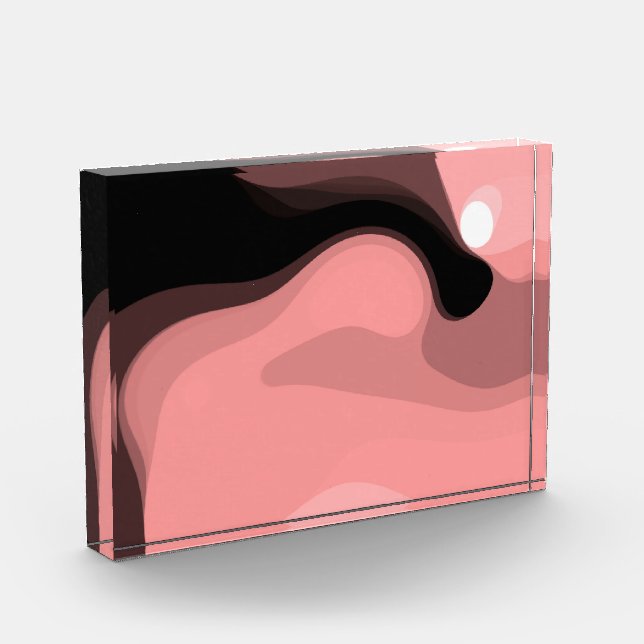 Bloc Photo Horizon coucher de soleil : rose, noir et blanc Ab (Gauche)