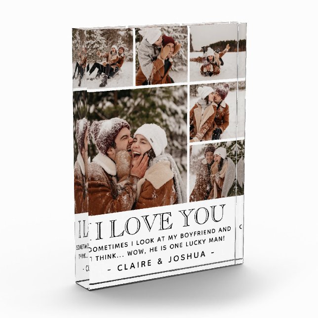 Bloc Photo "I LOVE YOU" & Citation Modern 6 Photo Collage (Gauche)