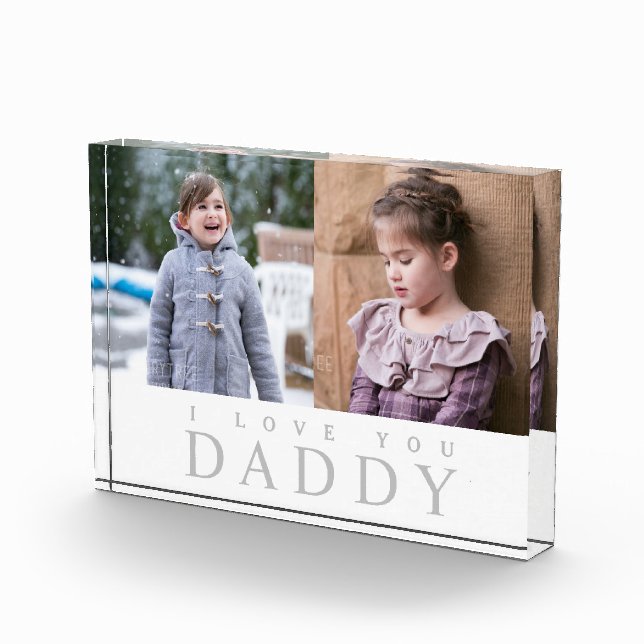 Bloc Photo I Love You Daddy Elegant 2 Photo Collage Block (Droite)