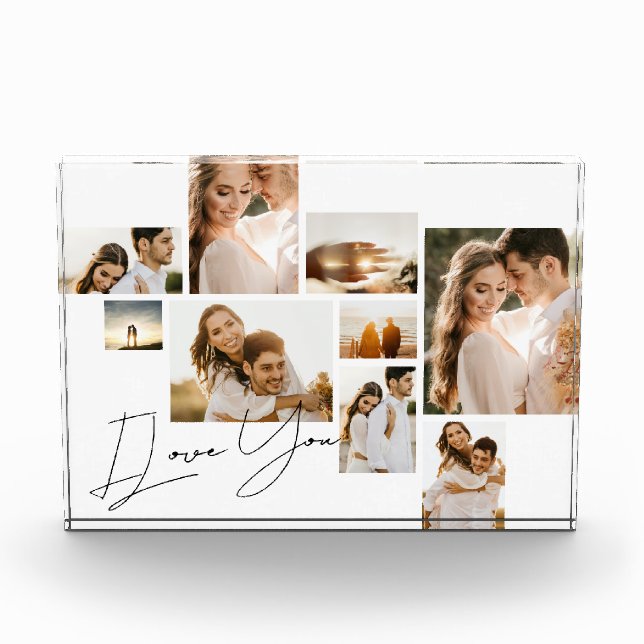 Bloc Photo I Love You Modern Simple Collage 9 Multi Photo (Devant)
