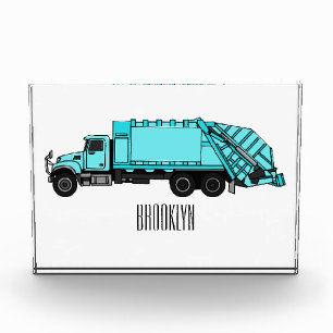 Bloc Photo Illustration de camion à ordures de dessin animé