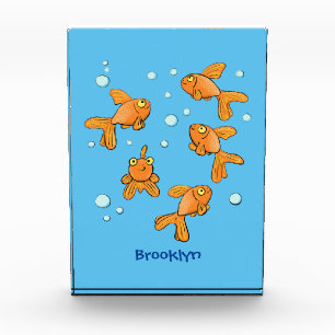 Bloc Photo Illustration de caricature de poisson rouge orange