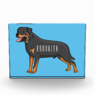 Bloc Photo illustration de chien Rottweiler de dessin animé