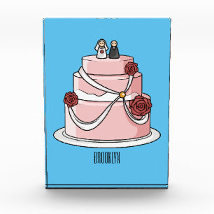 Bloc Photo Illustration de dessin animé de gâteau de mariage
