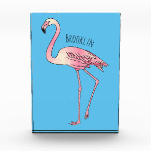 Bloc Photo illustration de dessin animé d'oiseau flamant rose