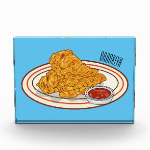 Bloc Photo Illustration de dessin animé sur le poulet frit