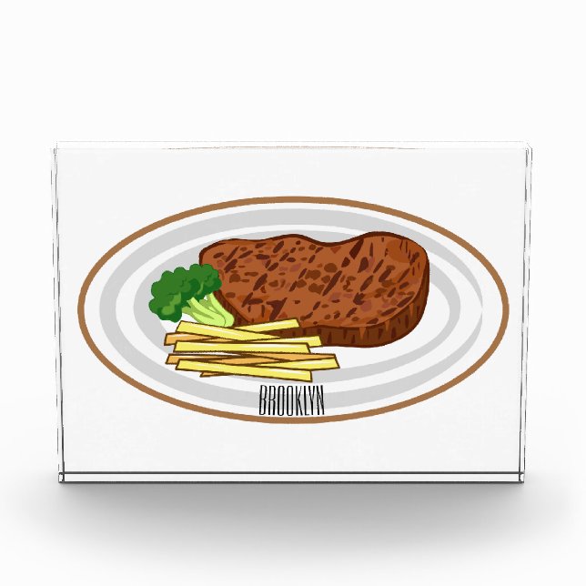 Bloc Photo Illustration de dessin de steak (Devant)