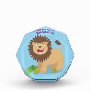Bloc Photo Illustration de l'effervescence de lions heureux