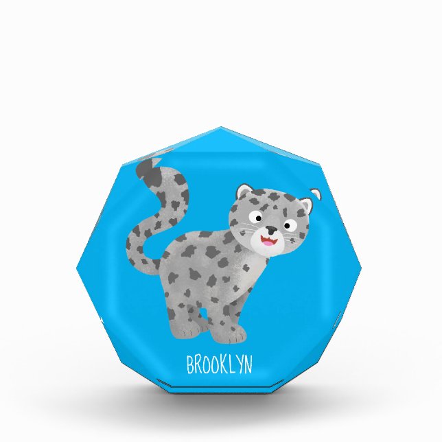 Bloc Photo Illustration de mignon léopard des neiges (Devant)