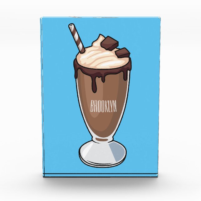 Bloc Photo Illustration de milk-shake au chocolat (Devant)