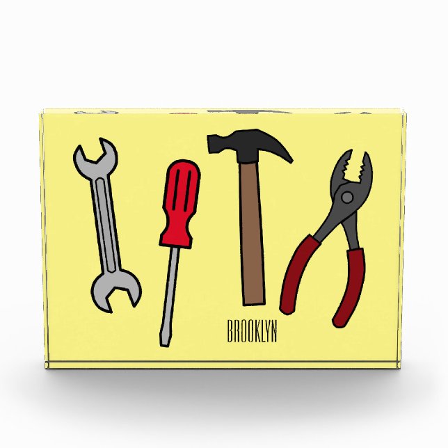 Bloc Photo Illustration des outils de menuiserie (Devant)