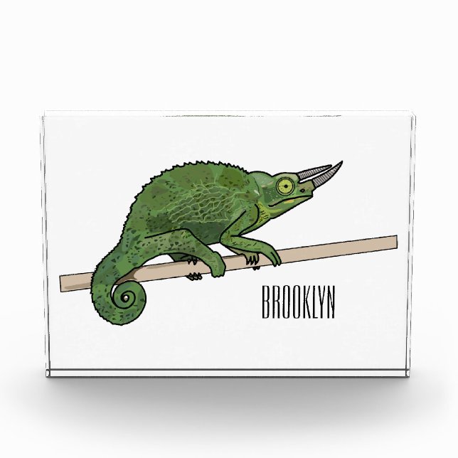 Bloc Photo Illustration du caméléon de Jackson (Devant)