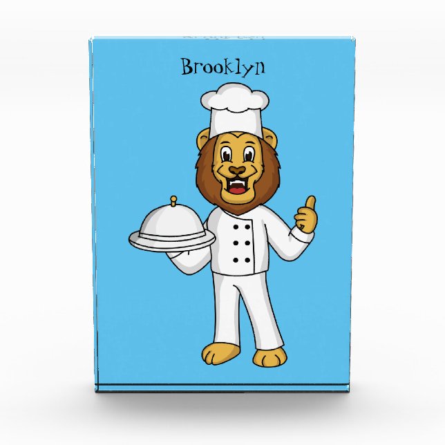 Bloc Photo Illustration du chef mignon lion (Devant)
