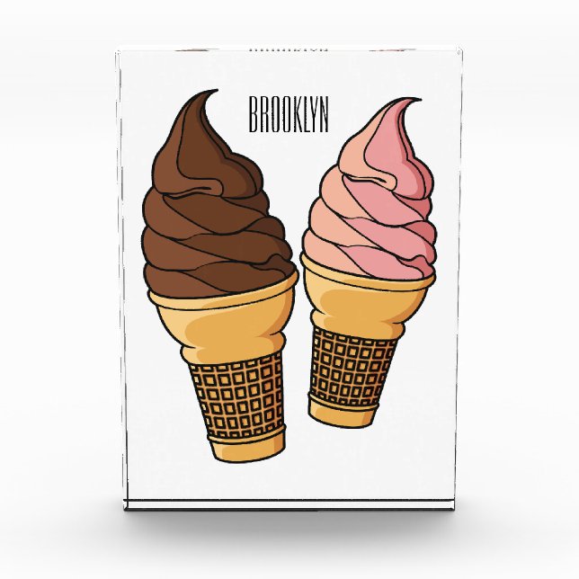 Bloc Photo Illustration du cône de crème glacée (Devant)