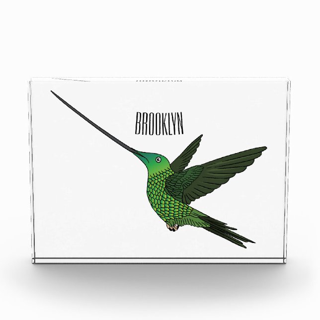 Bloc Photo Illustration d'un colibri à bec épée (Devant)