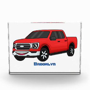 Bloc Photo Illustration d'une camionnette rouge mou