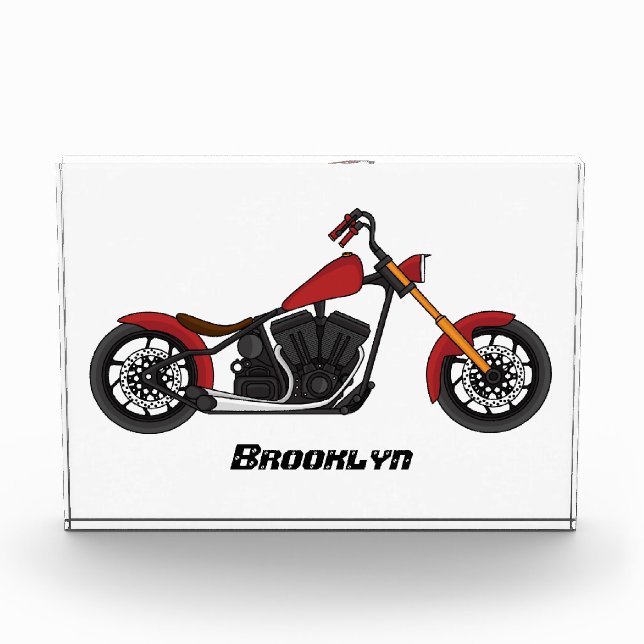Bloc Photo Illustration motocyclette de style hélicoïdal (Devant)