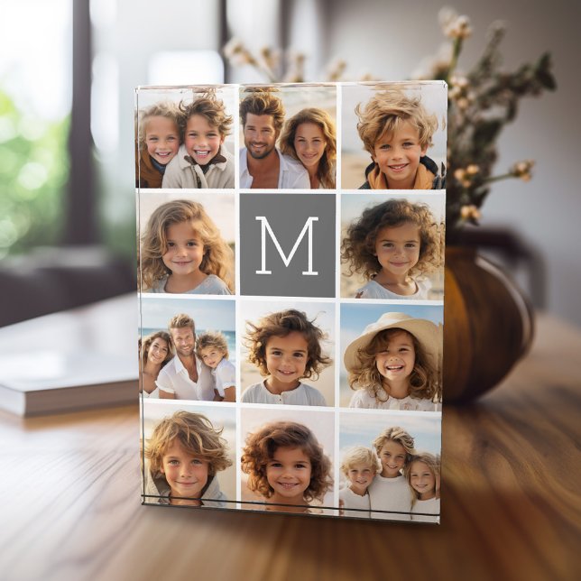 Bloc Photo Image Instagram Collage Personnalisé Monogramme Ch (11 Photo Collage personalized home plaque)
