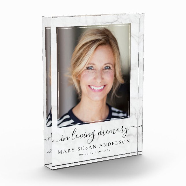 Bloc Photo In Love Memory Photo Marble Memorial (Gauche)