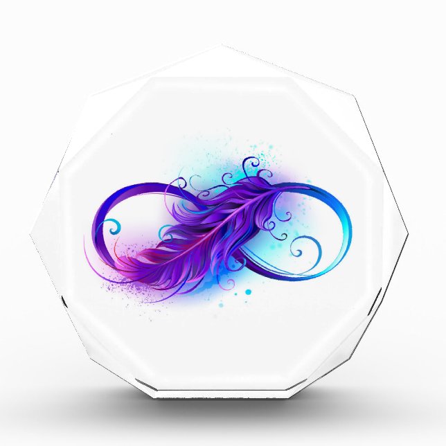 Bloc Photo Infinity with purple feather (Devant)