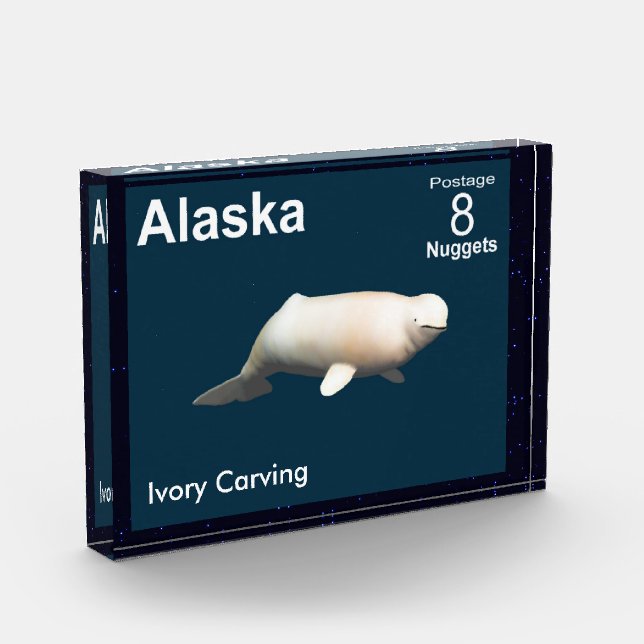 Bloc Photo Ivory Beluga - Alaska Postage (Gauche)
