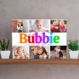 Bloc Photo Je t'aime Bubbie Collage Moderne Couleurs Vives 6