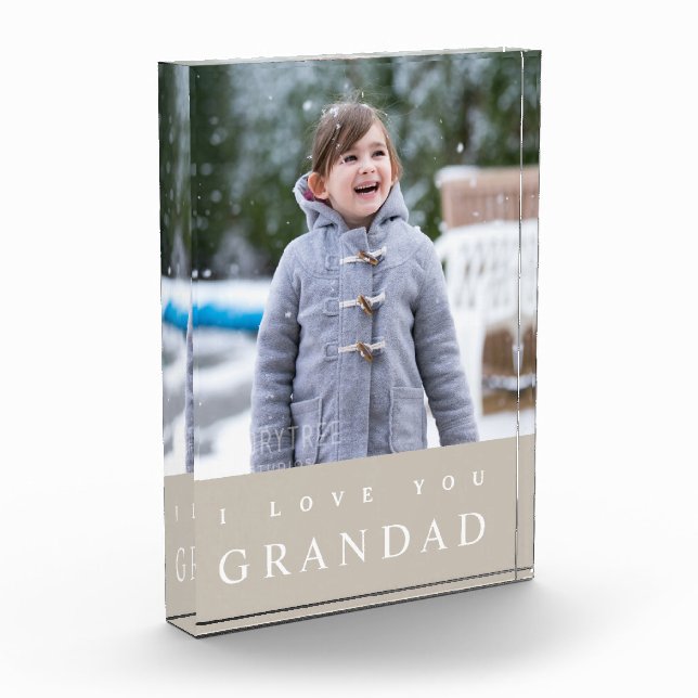 Bloc Photo Je T'Aime Grand-Enfant Moderne Taupe Beige Grandch (Gauche)