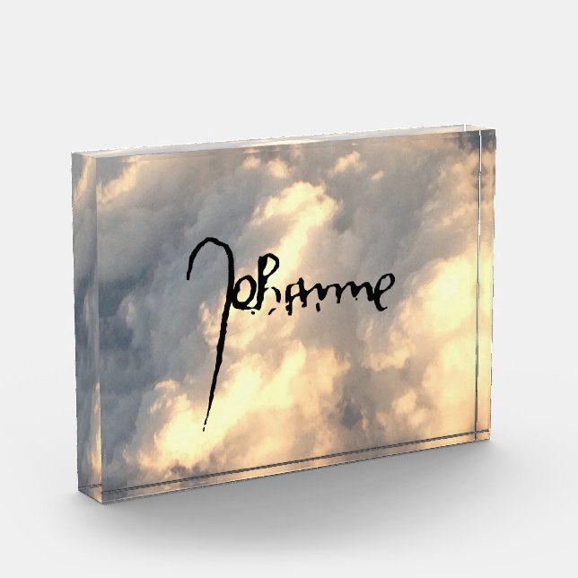 Bloc Photo Jeanne d'Arc Saint Joan Heilige Johanna Signature (Gauche)