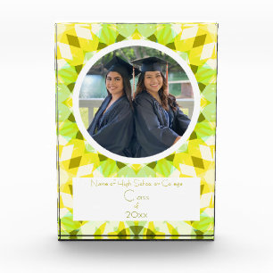 Bloc Photo Joli Jaune Vert Graduation Photo Keepsaké Cadeau