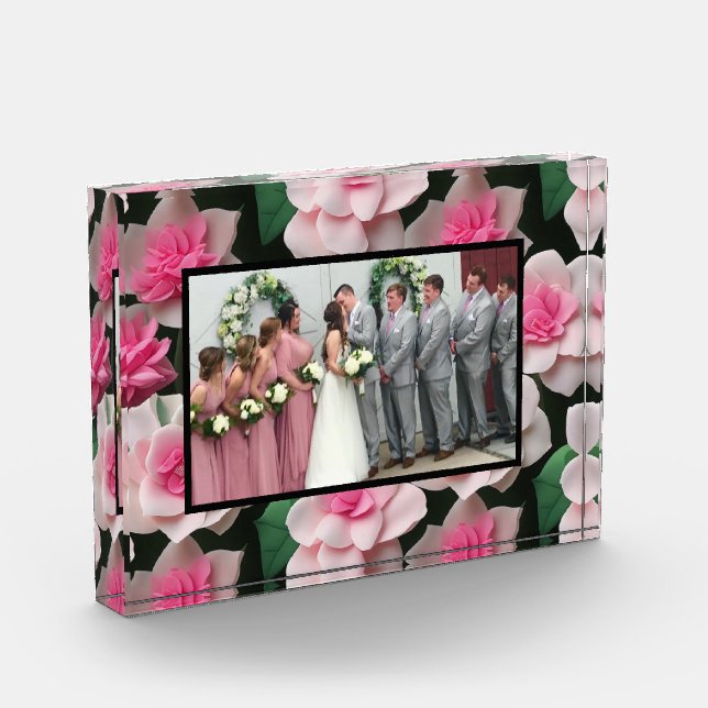 Bloc Photo Joli motif fleuri rose boho (Gauche)