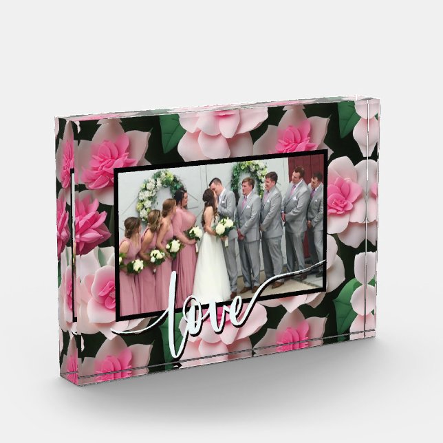 Bloc Photo Joli motif fleuri rose boho (Gauche)