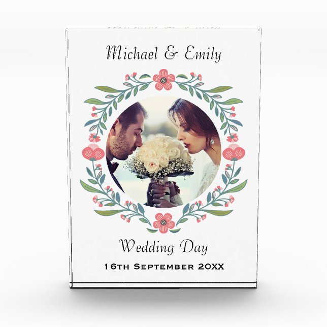 Bloc Photo Joli printemps Mariage d'été Floral Wreath Photo (Devant)