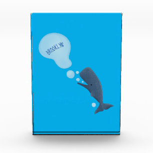 Bloc Photo Jolie baleine à sperme soufflant bulles dessin