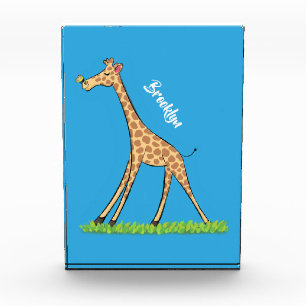 Bloc Photo Jolie girafe avec dessin animé de papillon