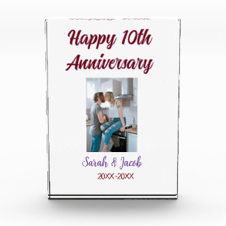 Bloc Photo Joyeux 10e anniversaire photo mariage nom du coupl