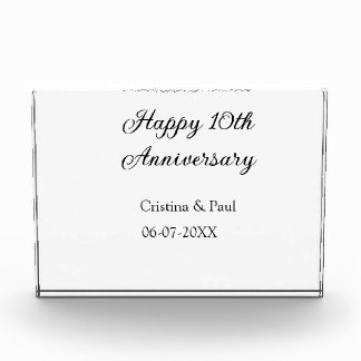 Bloc Photo Joyeux 10e anniversaire simple nom de mariage mini